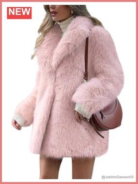 Faux Fur Coat Long Fluffy Furry Jacket Fuzzy Outerwear